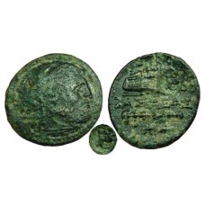 Macedon, Alexander III (the Great). 336-323 BC.  AE 21mm - Lion Countermark