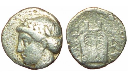 Ionia, Kolophon. 390-350 BC.  AR Diobol