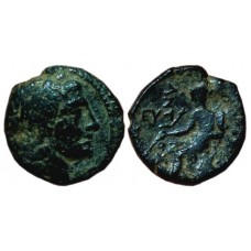 Seleukid Kindgom, Antiochos II Theos, 261-246 BC.  AE 16mm - rare EY monogram