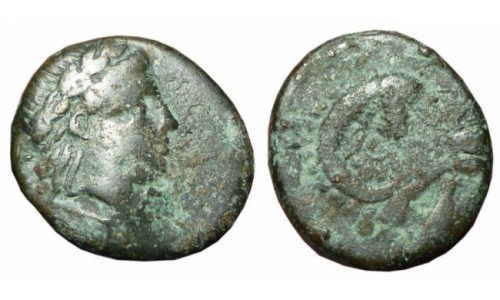 Troas, Kebren. 4th century BC. AE 17mm - Large type, scarce symbol