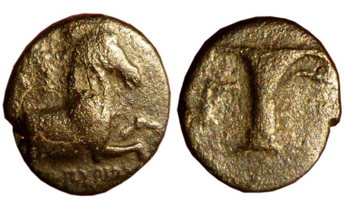 Aiolis, Kyme. ca 4th-3rd century BC. AE 16mm - Pythonikos magistrate