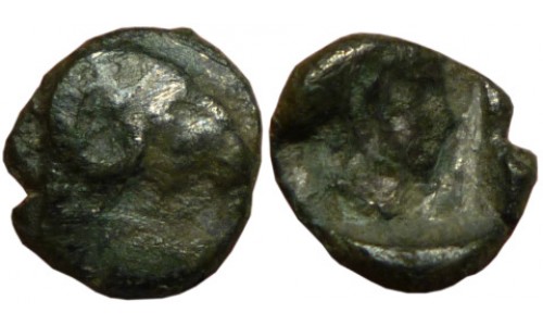 Karia, Halikarnassos. ca 450-400 BC. AR Persic Hemiobol - Scarce Early Type