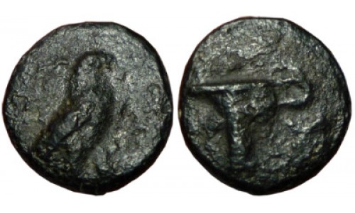 Aiolis, Kyme. ca 350 BC. AE 9mm