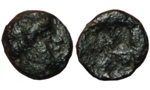 Ionia, Uncertain. ca 450 BC. AE 7mm - Unpublished & Very Rare Earliest Bronze