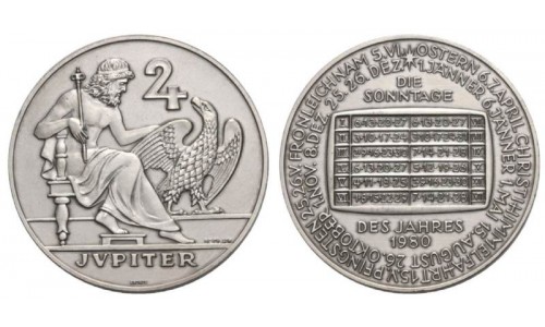 Austria, Calendar Medal (1980) - ancient theme, Jupiter