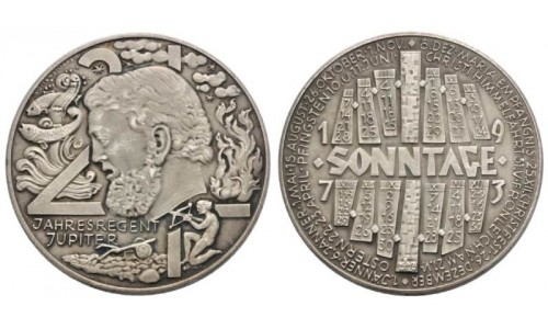Austria, Calendar Medal (1973) - ancient theme, Jupiter