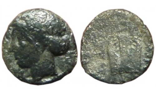 Ionia, Kolophon. 390-350 BC.  AR Diobol