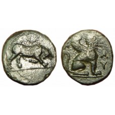 Karia, Kaunos. ca 300-250 BC. AE 12mm - Sphinx, Scarce